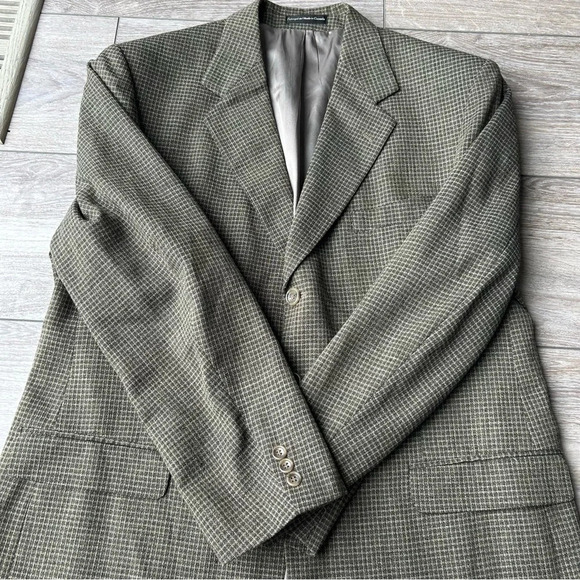 Vintage Moores Union Made Pure Wool High Twist Checked Blazer - Picture 7 of 15